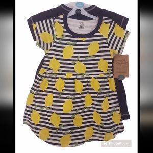 Baby Girl Touched By Nature Organic Cotton Dress set of 2 size 6-9 Months